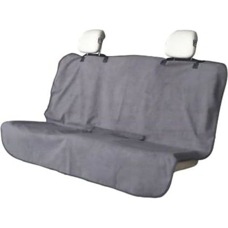 Housses de siège auto universelles pour sièges arrière, protections de siège auto universelles, housses de siège personnalisées, taille universelle, matière en tissu éponge (sièges arrière - gris) (1/5)