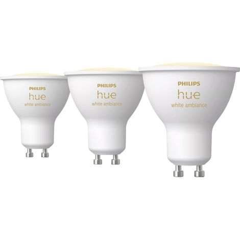 Philips hue intelligente led-glühbirnen gu10 3x4.2w 2200-6500k 3pcs - 23009500 (1/5)