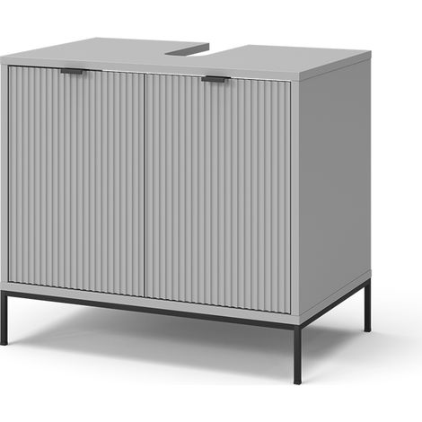 Waschbeckenunterschrank Eliza, Grau, 60 x 63 cm mit Türen, Vicco