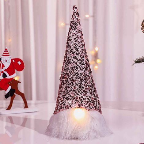 Décoration De Noël En Tissu - Poupée Luminosée Sans Visage - Pour Arbre De Noël Porte Jardin Intérieur - 1 Pièce (1/5)