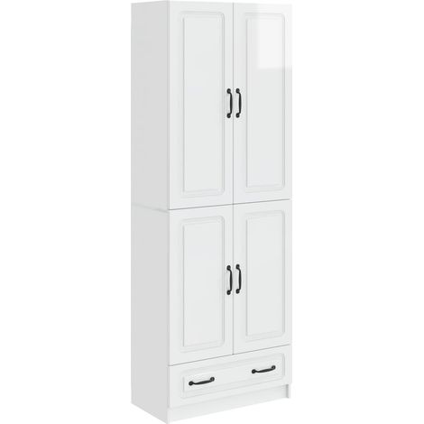 vidaXL Set di armadi 2 pcs Bianco Lucido Legno ingegnerizzato