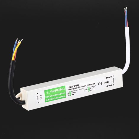 12V 20W LED-Netzteil, wasserdicht für den Außenbereich, LED-Treiber, Schalter, Netzteil, elektrische Bauteile (1/5)