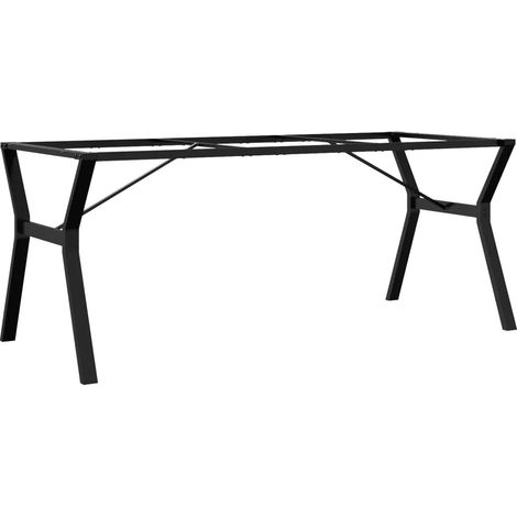 Pieds de table à manger cadre en Y 180 x 80 x 73 cm robustes stables style industriel en acier noir (1/5)
