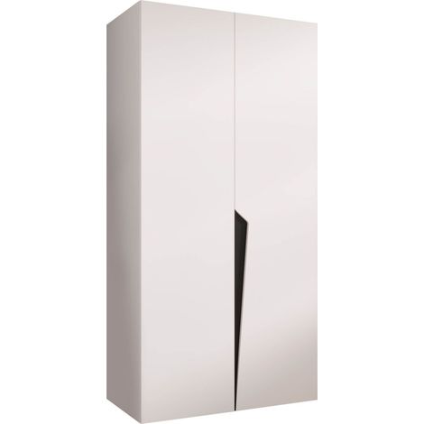 Armoire Hartford 603, Blanc, 202x100x52cm, Portes d'armoire: Avec des charnières, Nombre d'étagères: 0 (1/5)
