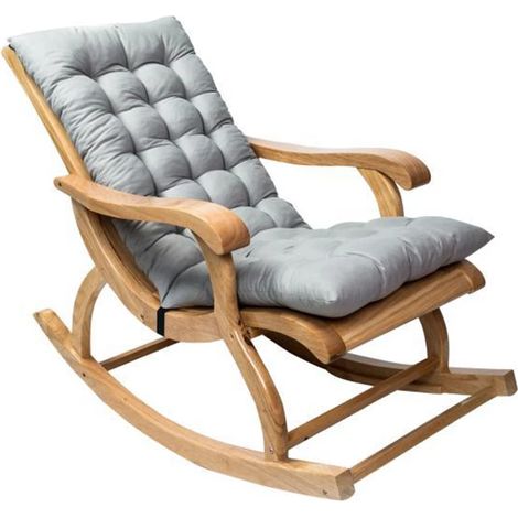 Coussin pour fauteuil à bascule, coussins pour mobilier d'extérieur, coussins d'assise extra épais en suédine avec ruban, chaise longue matelassée et rembourrée. (1/5)