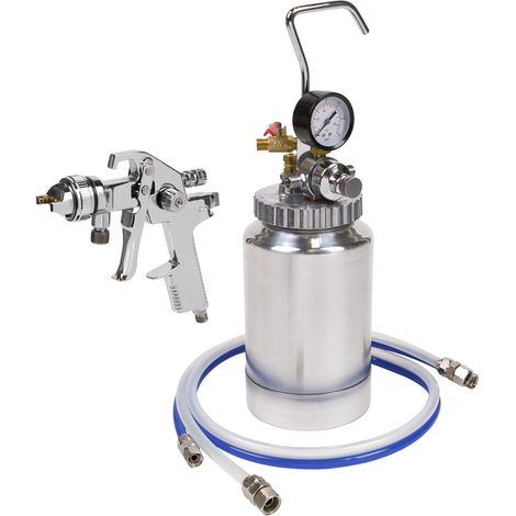 Sealey HVLP Pressure Pot System with Spray Gun & Hoses 1.7mm Set-Up HVLP-79/P
