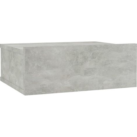 Comodino sospeso con cassetto 40 x 30 x 15 cm in multistrato grigio DEC033927