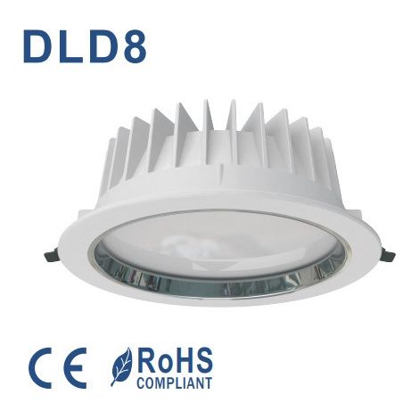 Plafonnier encastré LED 24W Ø 230mm blanc froid 6000K 1860lm downlight avec driver 230V 100° IP44 DLD8