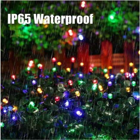 Guirlande Lumineuse Solaire - Luminaire Décoratif Imperméable d'Extérieur - 220 LED - 8 Modes (1/4)