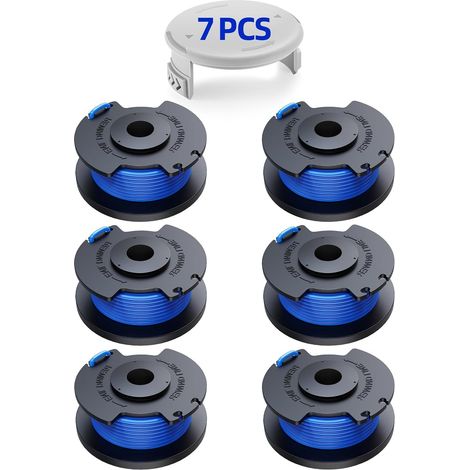 Repuesto de hilo para desbrozadora Ryobi One+ AC14RL3A (paquete de 7), 0,065 pulgadas, compatible con desbrozadoras Ryobi de 18 V, 24 V y 40 V (6 hilos, 1 tapa) (1/4)