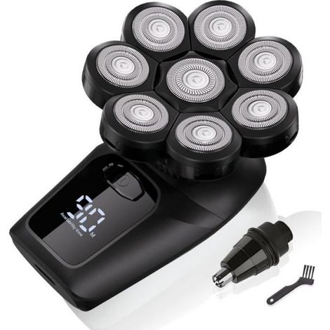 Rasoir Électrique - Tête Flottante 8D - Étanche IPX5 - Rechargeable - 90 Min Autonomie - Pour Visage Corps Oreilles Nez - 1 Pièce (1/4)