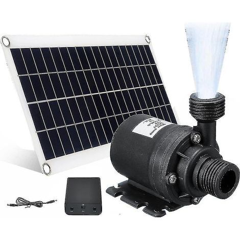 Pompe à eau solaire 50 W, débit 800 l/h, 12 V CC, compatible avec les fontaines de jardin - Faible niveau sonore