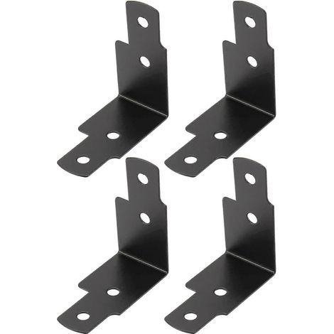 Lot de 4 équerres d'angle décoratives en fer forgé pour valises, boîtes à bijoux et meubles vintage, protection des pieds de meubles en bois-4.5X4.5cm-Black (1/4)