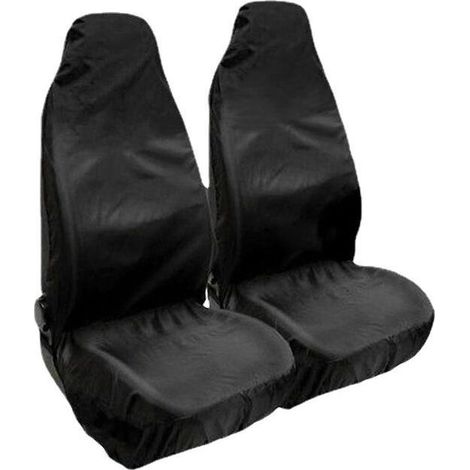 2 housses de siège auto imperméables universelles, noir, 132 x 54 cm, nylon résistant aux déchirures, compatibles airbags (1/5)