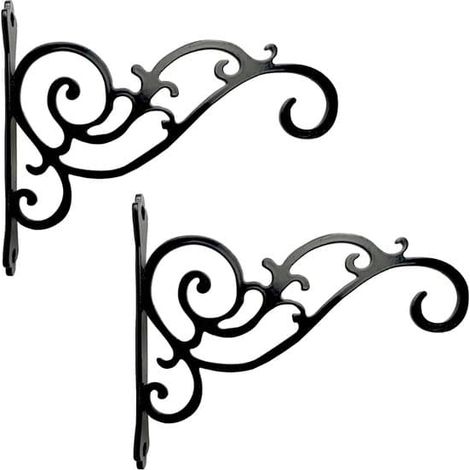 Crochet pour plantes - Lot de 2 - Crochet pour fleurs - Suspension pour plantes - Crochet mural - Support pour plantes suspendues - Crochet mural pour plantes - Noir (1/5)