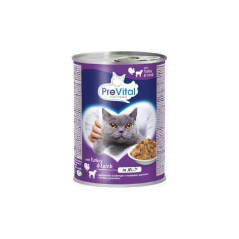 Alimento Prevital para gatos adultos 415g con pavo y cordero en gelatina