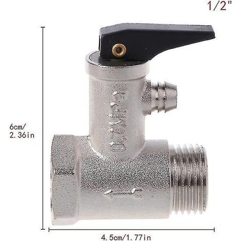 Soupape de sécurité de pression en laiton G1/2" DN15 0,7 MPa pour chauffe-eau électrique (1/4)