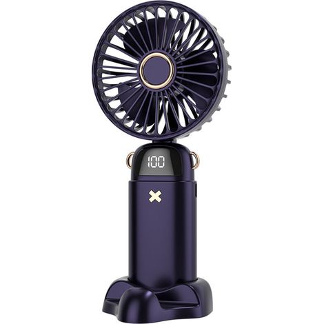 Mini Ventilateur de Poche Pliable – Affichage Numérique, USB Rechargeable – 5 Vitesses, Compact pour Bureau & Voyage