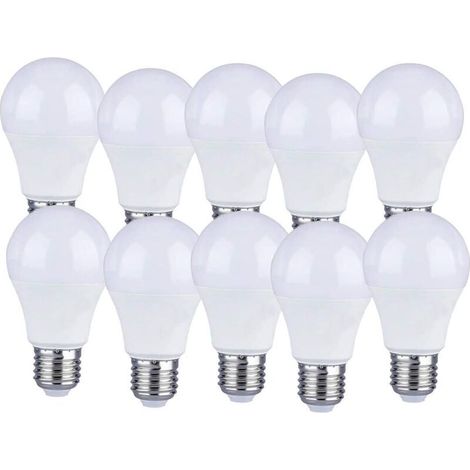 Lot de 10 Lot de 10 Ampoules LED E27 9W A60 - Lumière Blanche Chaud 4200K - 806 Lumen (1/5)