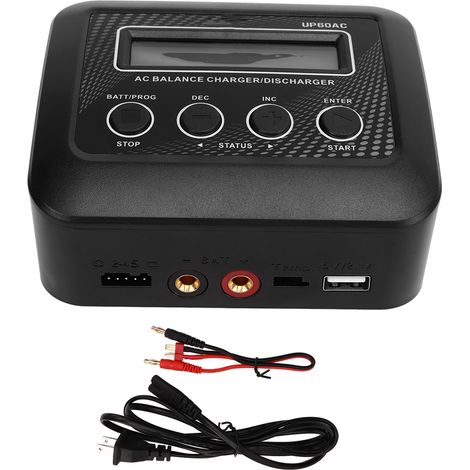 Chargeur de batterie 60W à affichage numérique, chargeur équilibré pour LiPo LiFe LiIo LiHV NiCd NiMH, prise US AC100-240V (1/5)