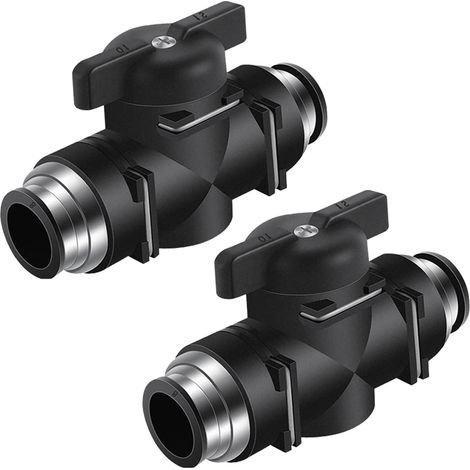 Lot de 2 connecteurs pneumatiques - 8 mm AD - Vanne sphérique pneumatique - Raccord pneumatique - Vannes manuelles - Raccords à air comprimé avec raccord enfichable - Valve pneumatique pour (1/5)