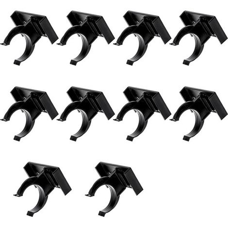 Clips para zócalos, 10 unidades, Plástico, Para sofá, mesa, cama, armario, Para patas de armario con un diámetro de 2,6-2,8 cm, Ø27 mm, Negro (1/5)