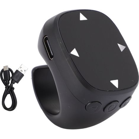 Rotella di scorrimento, controllo touch, voltapagine, Bluetooth, telefono cordless, tablet, fotocamera, telecomando, nero (1/5)