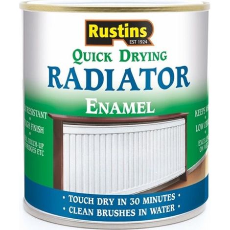 Rustins Quick Dry Radiator Enamel Paint - Grey - Gloss - 250ml