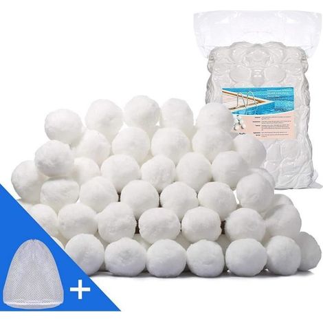 Balles Filtrantes,700g Boules de Filtre de Piscine,Média Filtre à Fibres pour Piscine Filtres à Sable Filtrage de l\'eau (1/4)