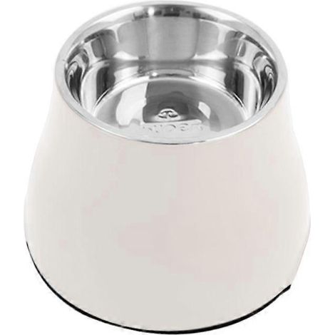 Chats Gamelle Surélevée Acier Inoxydable Bol Repas avec Support pour Chats et Chiots Facile à Nettoyer Blanc Taille M
