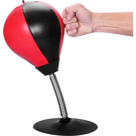 Ballon de Boxe Bureau Ballon de Vitesse Anti-Stress Adulte Enfant Ballon de Boxe avec Ventouse Sac de Vitesse de Boxe Boule de Décompression Jouet de Stress Punching Balle Table pour MMA Training (1/5)