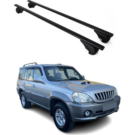 OMAC Barres de toit pour Hyundai Terracan 2001-2007 – TÜV / DIN 75302:2019 – Antivol inclus – Charge max 75 kg – 2 barres Noir (1/4)