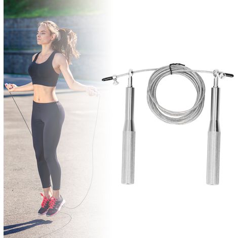 Corde à Sauter avec Deux Roulements Professionnelle - Corde PVC avec Manches Aluminium - 3m, 170g, Adjustable - Pour Cardio et Entraînement (1/5)
