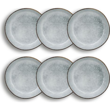 Lot de 6 assiettes coupes en grès 20cm, ARONAL