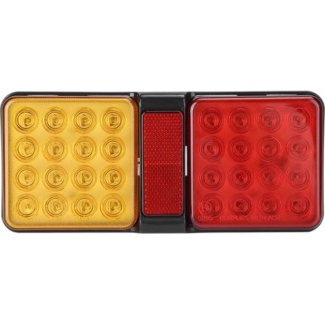 Feux Arrière LED 12V Clignotant Stop Remorque Camion Feu Rouge Jaune Vif (1/5)