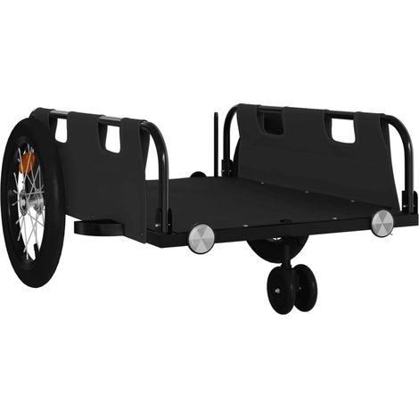 Remorque chariot transport de vélo tissu oxford fer noir (1/5)