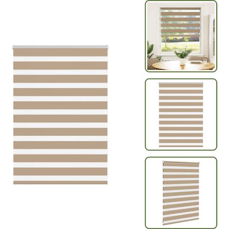 Zebrarollo Sandbraun 95x100 cm Stoffbreite 90,9 cm Polyester - Zebra-Jalousie - Zebra-Jalousien - Zebra-Rollo - Doppelrollo (1/5)
