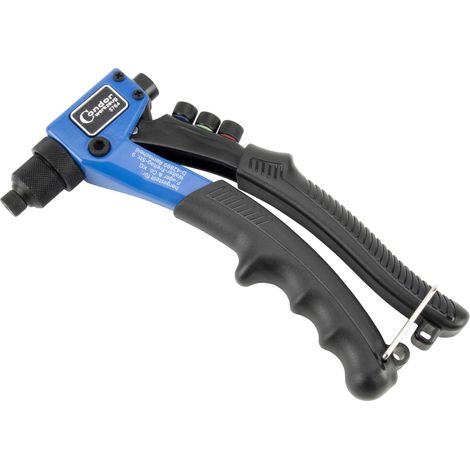 Pince à riveter avec poignée ergonomique pour rivets en aluminium et acier avec 4 embouts interchangeables (1/5)