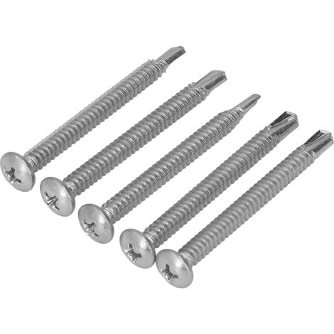Lot de 50 vis à bois auto-perceuses tete ronde acier carbone zingué 4.8x50mm pour fixation meuble et bricolage (1/5)