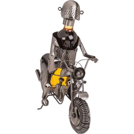 Flaschenhalter Motorradfahrer II aus Metall