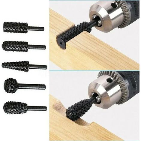 Jeu de mèches pour le travail du bois, outils de coupe pour le travail du bois, couteau, outil de sculpture sur bois, jeu de 5 mèches, 1/4'' (1/5)