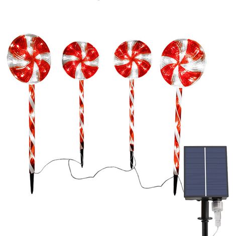 1 Guirlande lumineuse, LED solaire étanche, modes multiples, rouge et blanc, décoration jardin Noël (1/5)