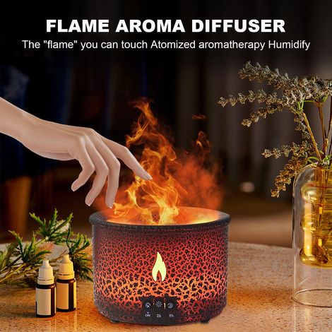 Diffusore di aromi Volcano Flame: diffusore di fragranze di oli essenziali a ultrasuoni con grande capacità di 360 ml, diffusore di oli essenziali 2 in 1 con funzione timer (1/4)