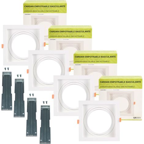 Pack X 4 - Aro Downlight Cuadrado Tipo Cardan Para Bombilla