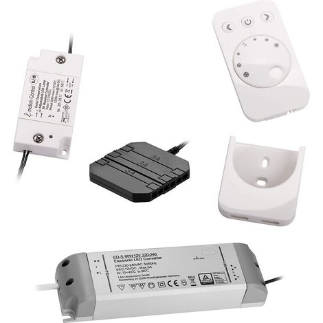 Emotion Steuerung 1-Kanal Starterset mit 12-fach Verteiler (miniAMP) inkl. 60W Konverter und Fernbedienung für LED Emotion System Trafo Farbwechsel Farbsteuerung von SOTECH (1/4)