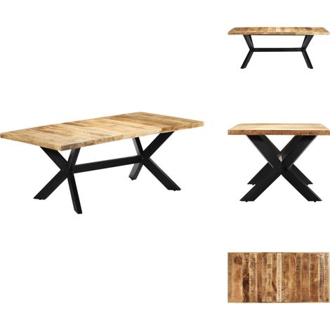 Esstisch 200×100×75 cm Massivholz Mango - Esstisch - Holztisch - Mangoholztisch - Wohnzimmertisch - Küchentisch (1/5)