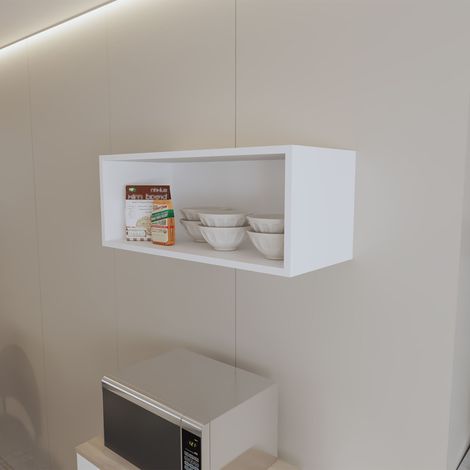 TUHOME Gabinete de Pared Hard Rock en Melamina con Almacenamiento Abierto (1/5)