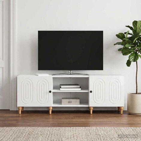 TV-Schränk Hochglanz Weiß 150 x 31 x 50 cm Holzwerkstoff (1/5)