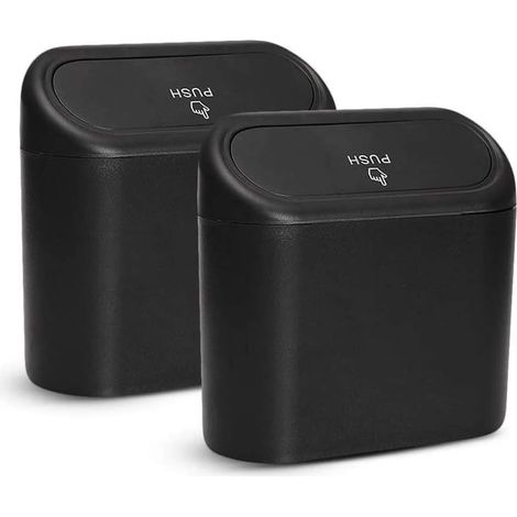 Mini poubelle multifonction avec couvercle étanche, idéale pour la maison, le bureau, la cuisine, le salon et comme mini-rangement. Couleur : noir.