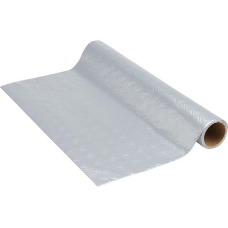 Papier adhésif Argent Cannelé aspect industial Mat - 45cm x 1,5m - Épaisseur 215μ, Film autocollant pour meuble et cuisine, film décoratif, papier peint, PVC sans phtalates, Fabriqué en UE (1/5)